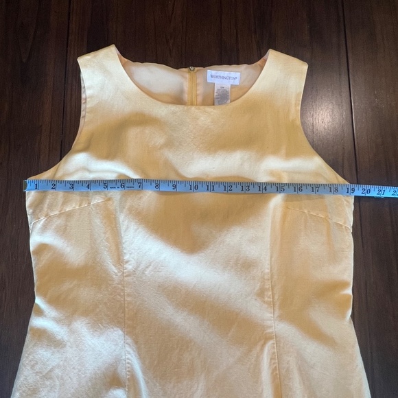 Worthington Yellow two -piece linen blend embroidered maxi dress , Size 12 - Picture 13 of 15